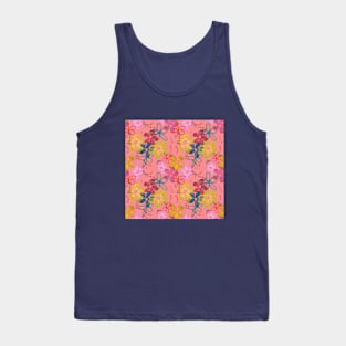 Flowers on Pink Background Tank Top